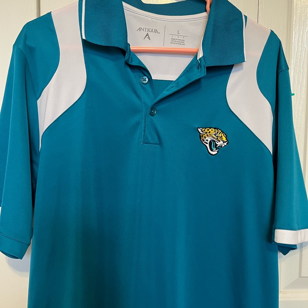 Antigua Teal and White Jaguar  Polo Shirt